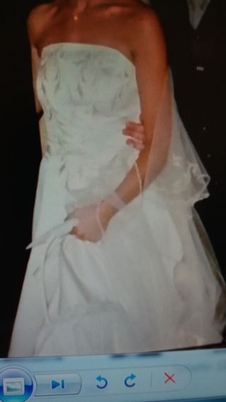 vestido novia palabra honor con complementos t38