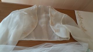 vestido novia palabra honor con complementos t38