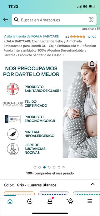 KOALA BABYCARE Cojin Lactancia Bebe y Almohada