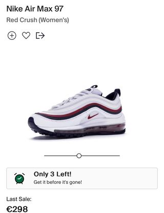 Zapatillas Nike Air Max 97 Red Crush | T42 Mujer