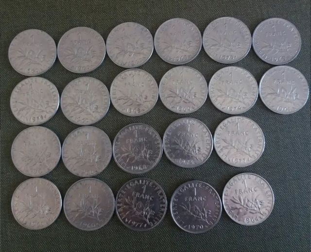 22 Monedas 1 franc