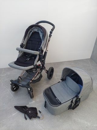 Silla de bebé, con capazo y grupo 0