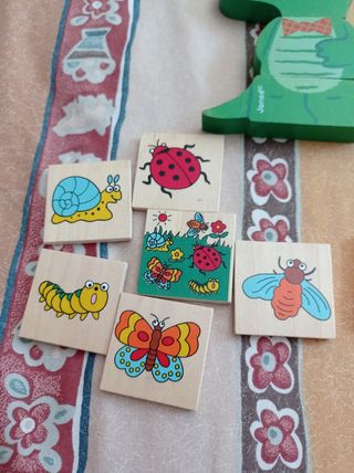 Lote de tres juegos de madera primera infancia