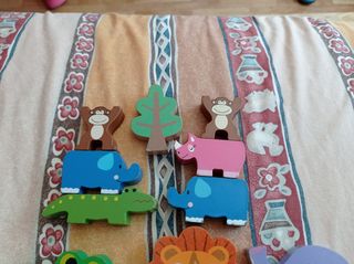 Lote de tres juegos de madera primera infancia