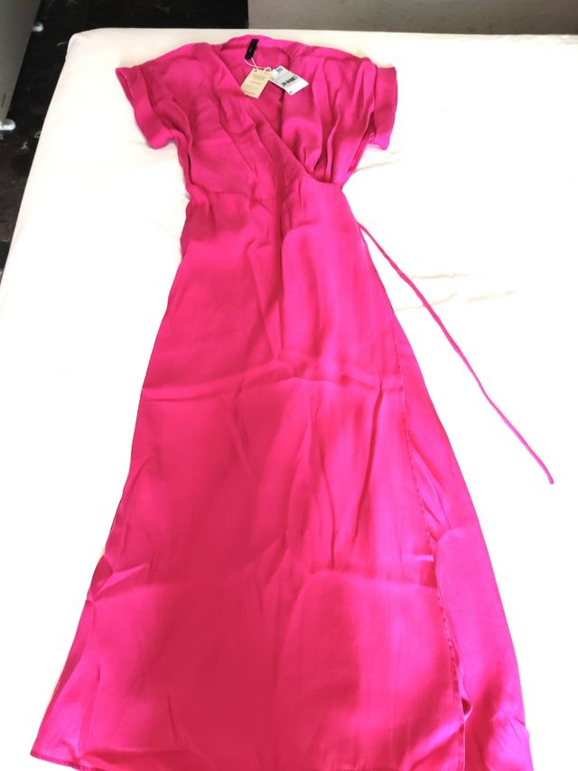 Vestido largo rosa Mango L a estrenar