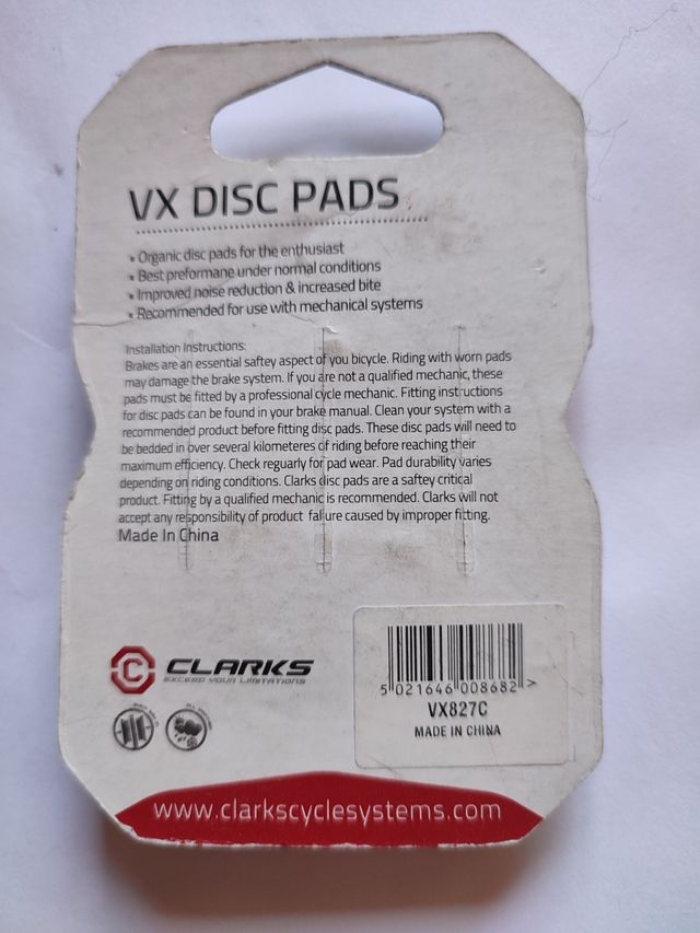 Pastillas de freno bicicleta