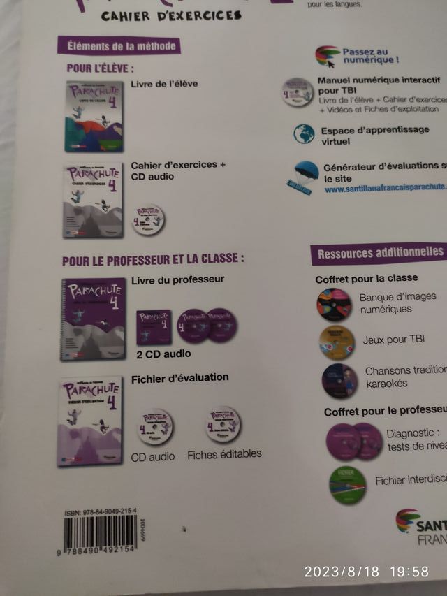 Libro y cuadernillo de francés 4Eso