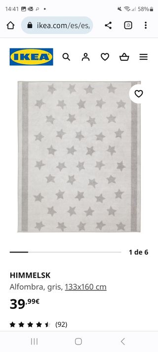 Alfombra gris bebé nueva en su embalaje