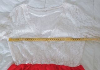 Vestido bicolor/ blanco/coral