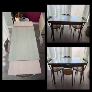 Mesa madera y sillas