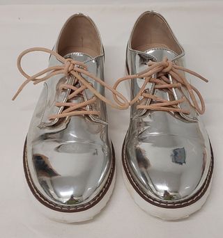 ZAPATOS ZARA PLATEADOS NUMERO 37 CHICA