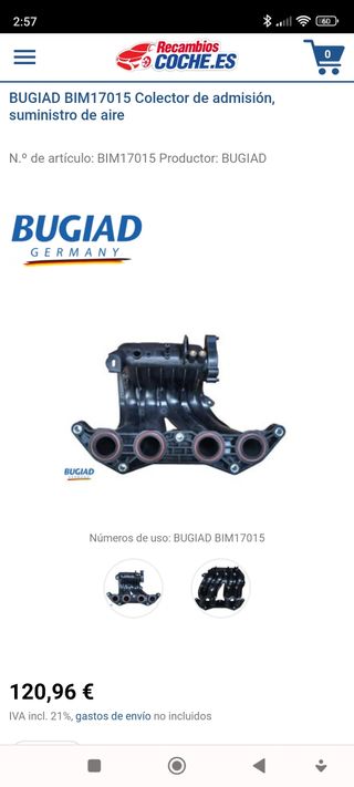 Colector de admision Citroën/Peugeot