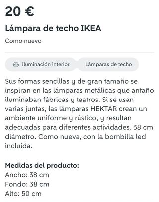 Lampara de techo Ikea