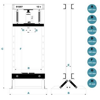 12T Prensa hidráulica de taller prensa de rodamie
