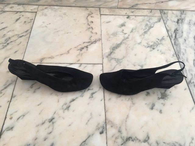 Zapato de cuña de piel-ante de Audley