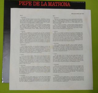 PEPE DE LA MATRONA - Disco VINILO LP