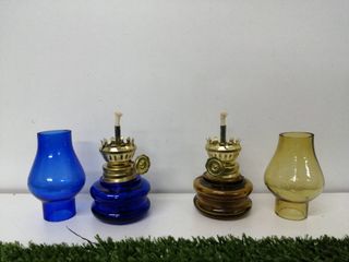 Dúo de mini lámparas de aceite vintage