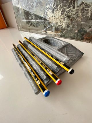 Tintero o Joyero de piedra tallada. Siglo XIX