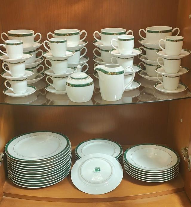 VAJILLA JUEGO DE CAFE PORCELANA COSTA VERDE de segunda mano por