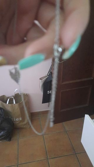 Preciosa gargantilla corazon circonitas plata