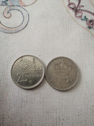 Pack Monedas 25 pesetas Rey juan carlos