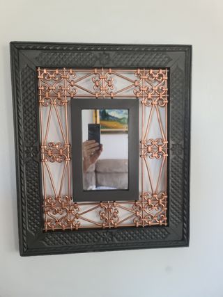 Espejo madera y forja