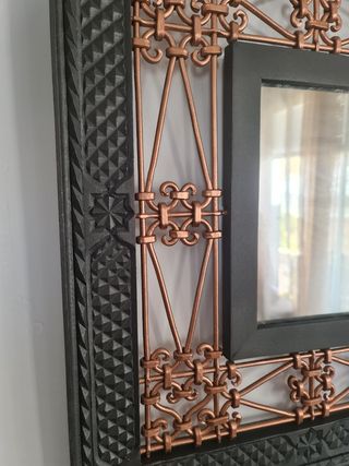 Espejo madera y forja