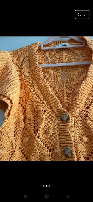 Top crochet zara tipo chaqueta 