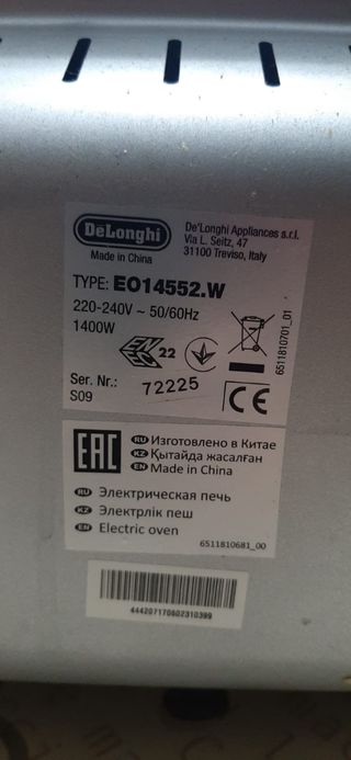 Fornetto DeLonghi 1400W