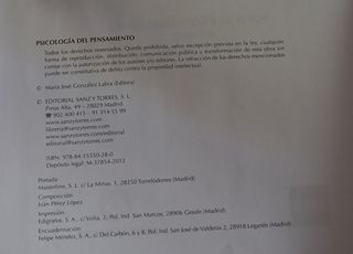 Libro psicología del pensamiento UNED