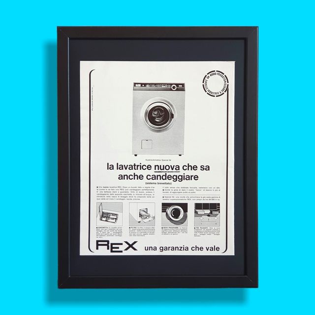 Pubblicità originale poster vintage Lavatrice REX