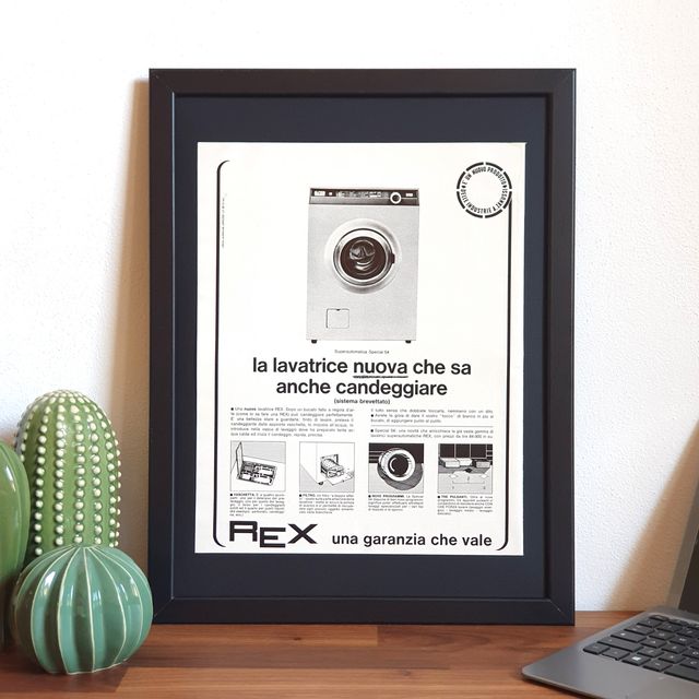 Pubblicità originale poster vintage Lavatrice REX