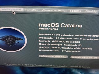 macbook air 13” mid 2012