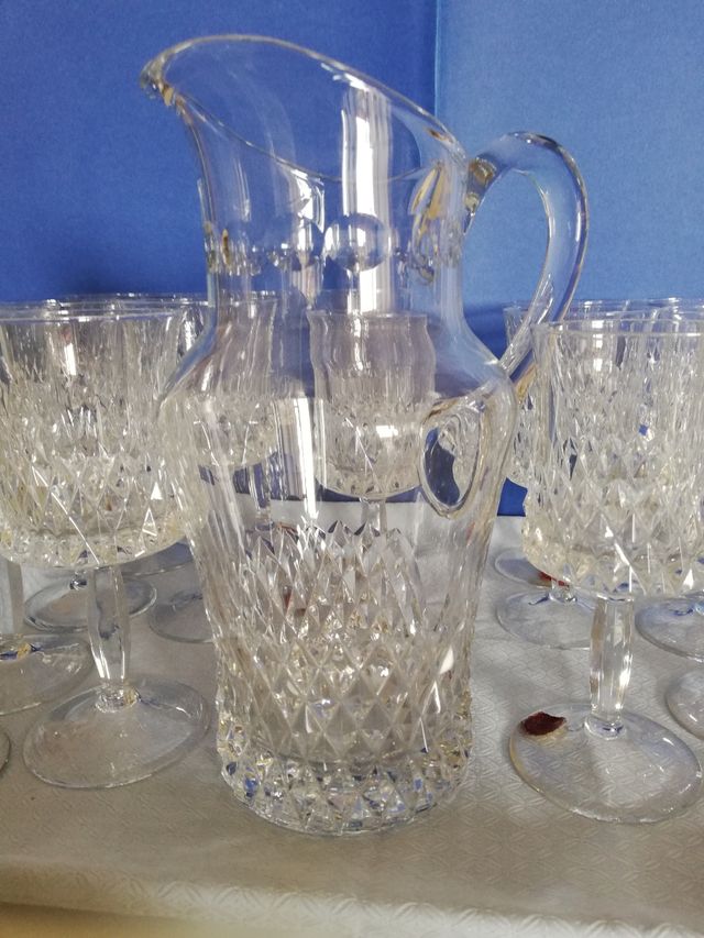 Set 16 bicchieri in cristallo e caraffa