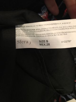 Falda de terciopelo negra con bordados Sfera S