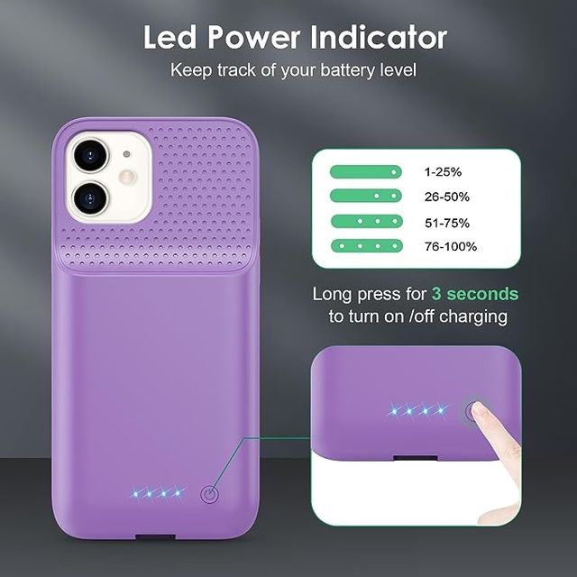 Copribatteria per iPhone 12/12 Pro, 10800 mAh SIGILLATO