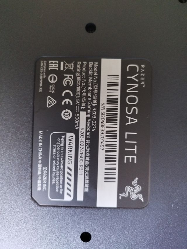 Teclado Gaming Razer Cynosa Lite