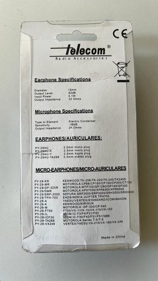 Micro y Auricular seguridad