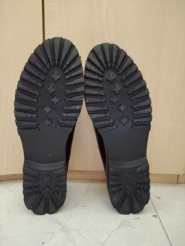 Mocasines mujer negros charol con plaforma