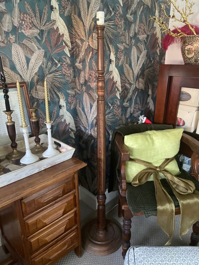 pie Lampara 100a% Madera