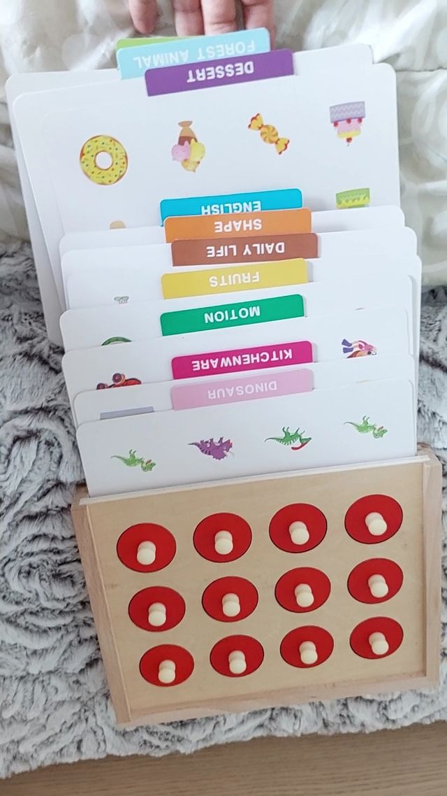 Juego memoria bebés niños inglés madera