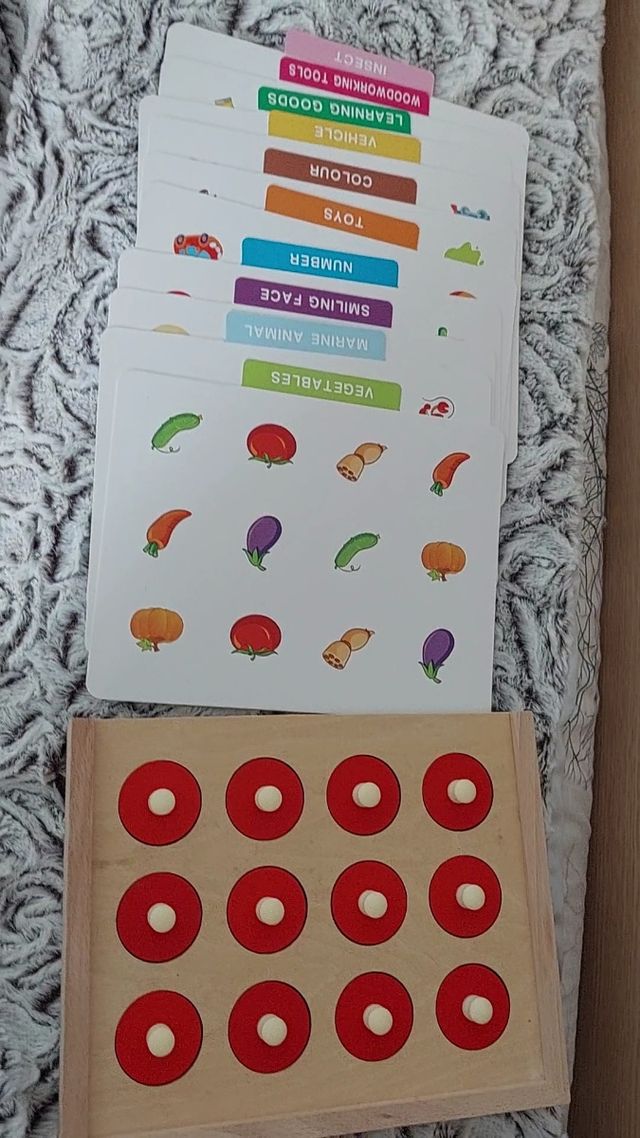 Juego memoria bebés niños inglés madera
