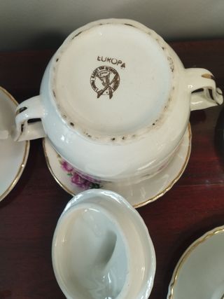 Tazas de café/ té, lechera+ azucarero real vintage