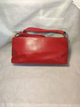 Maravilloso, bolso, piel rojo auténtica
