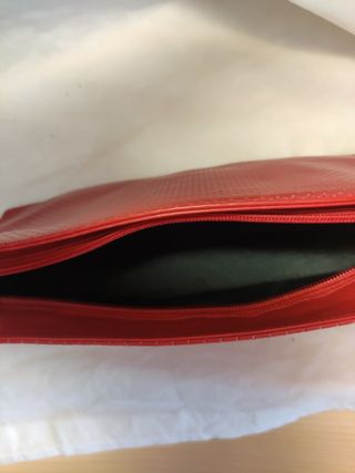 Maravilloso, bolso, piel rojo auténtica