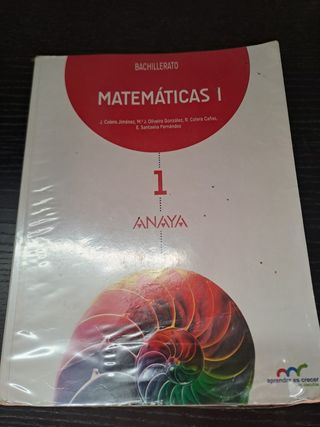 Libro Matemáticas 1 Bachillerato Anaya