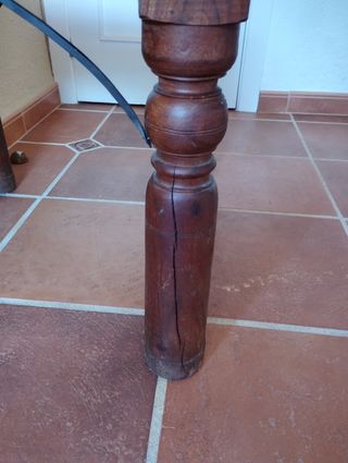 Mesa madera auxiliar vintage rústica