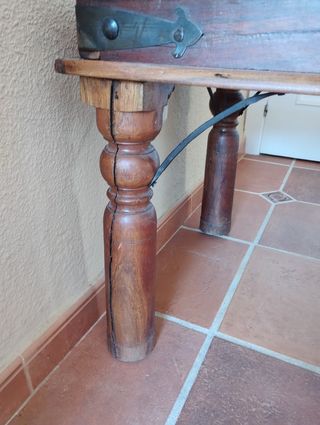 Mesa madera auxiliar vintage rústica