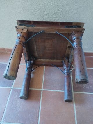 Mesa madera auxiliar vintage rústica