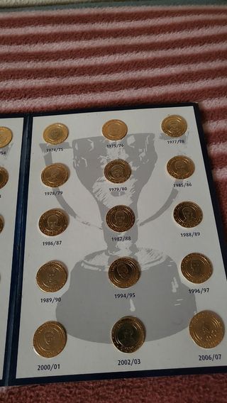 Colección monedas con baño oro Real Madrid 